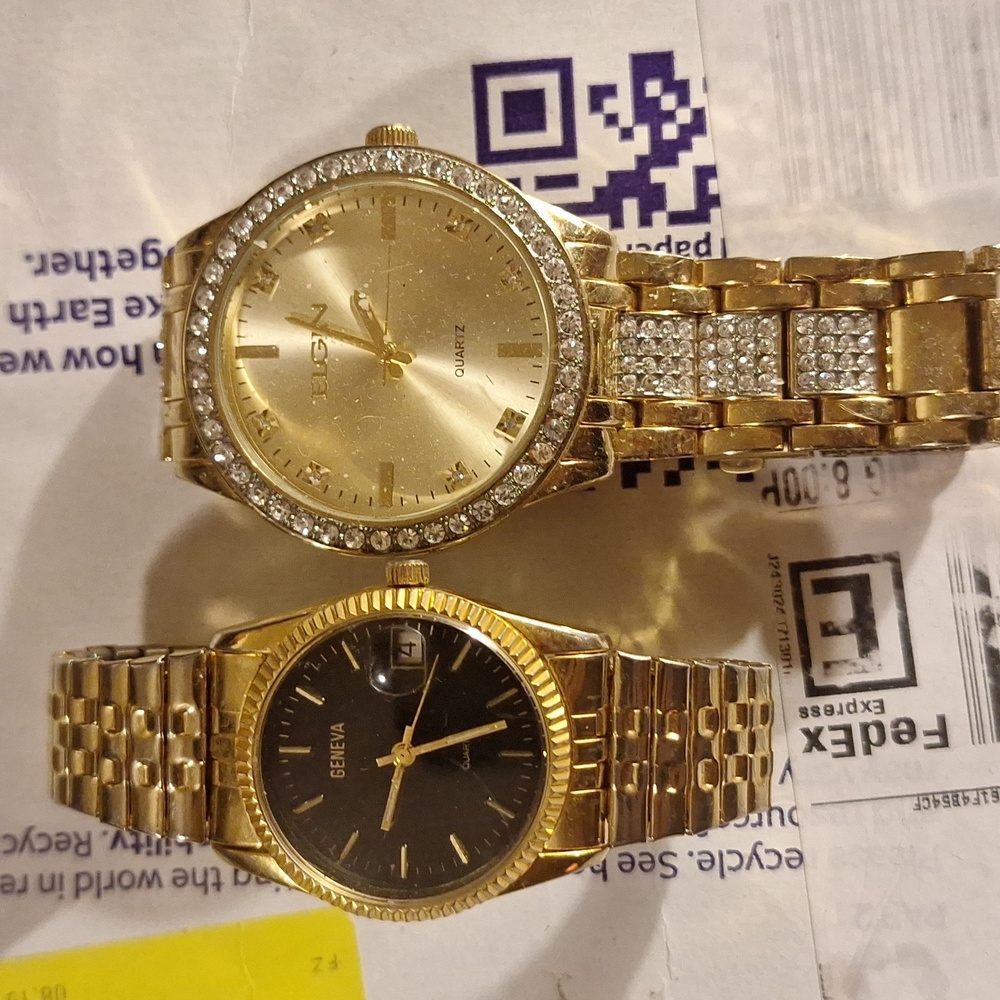 Elgin an genva gold men's watches needs batteries  both wrk